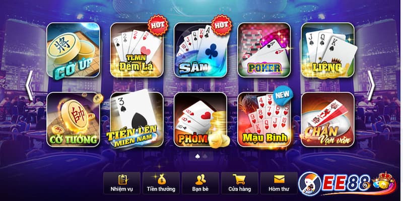 Thế giới game bài nhà cái EE88 có gì hot?