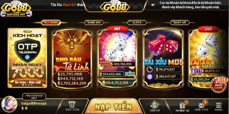 Giới thiệu thông tin tổng quan về cổng game Go88