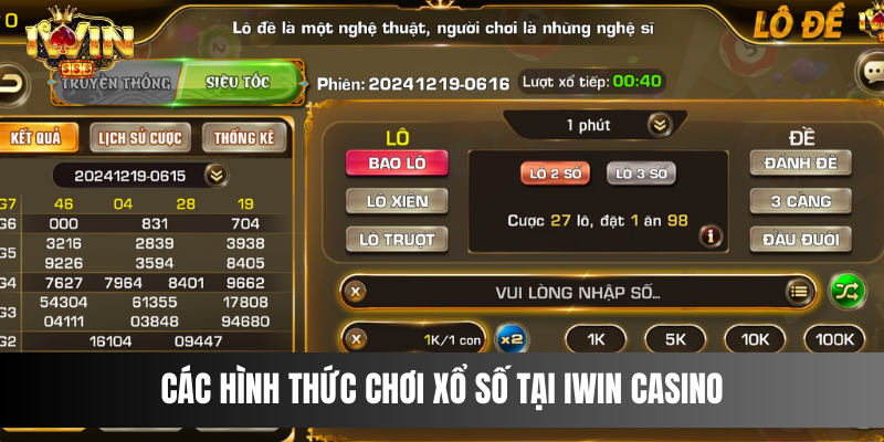 Các hình thức chơi xổ số tại IWIN casino