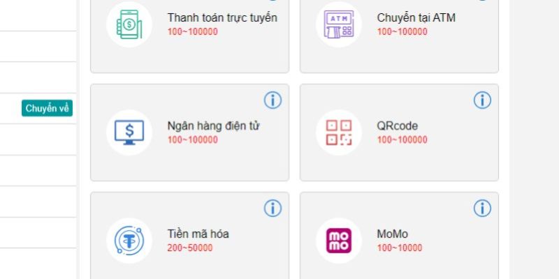 Thao tác nạp tiền tại trang chủ Kubet